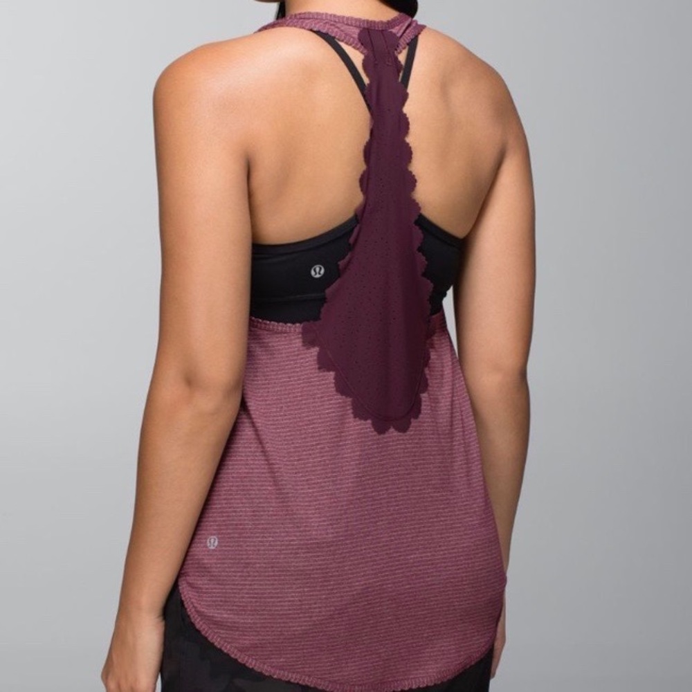 lululemon 105 F Singlet Laser Cut, Bordeaux, Size 6
